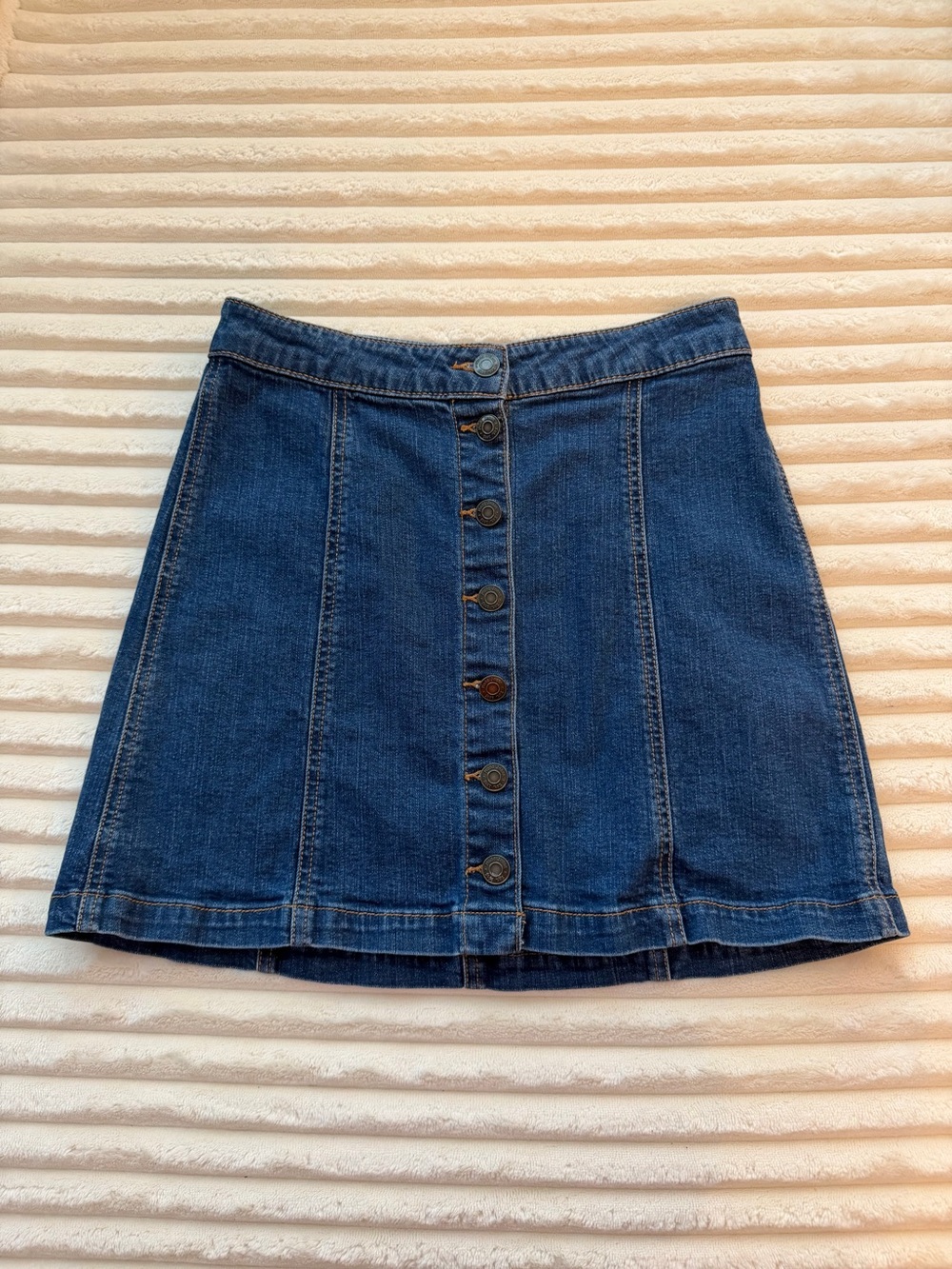 Mudd Dark Blue Button-Front Denim Mini Skirt Sz 7